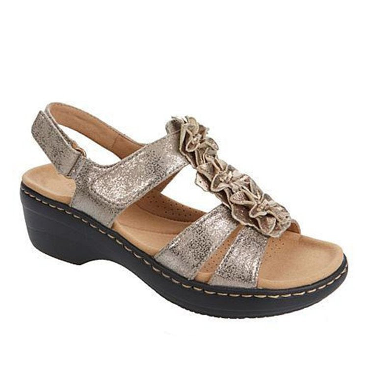 Wholesale PU Summer Hollow Wedge Sandals